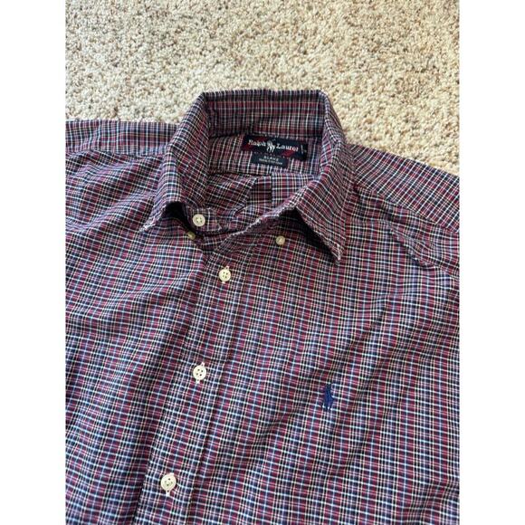 POLO by Ralph Lauren button up, long sleeve collared, size Large, light flannel - Picture 9 of 9